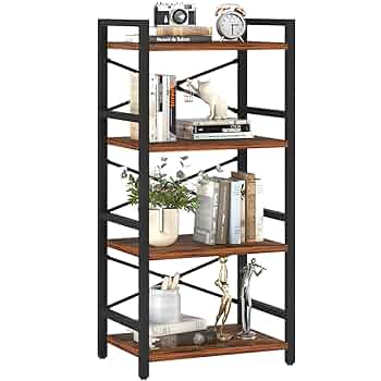 Amazon.com: Yoobure 4 Tier Bookshelf - Small Book Shelf